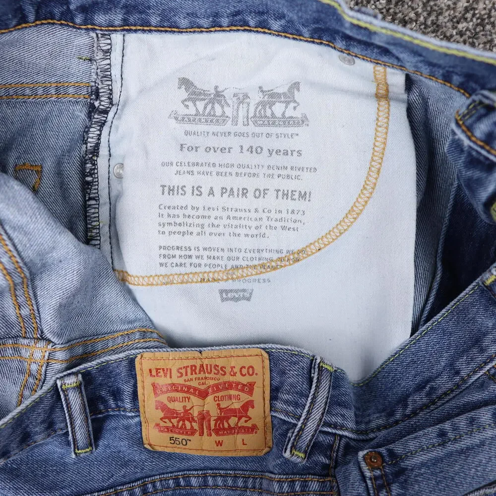 Levi 550 Relaxed Fit Tapered Leg Blue Denim Jeans Mens 40x29 Medium Wash Vintage